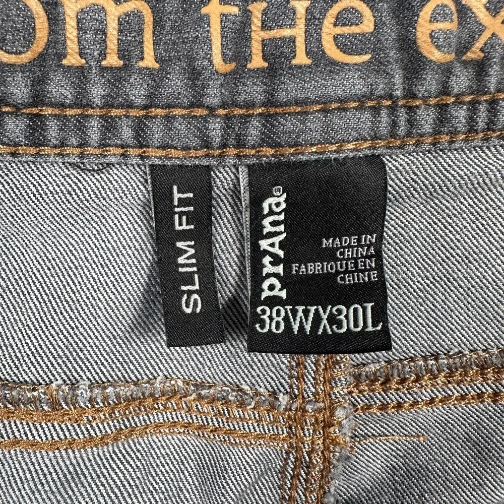 Prana‎ Bridger Jeans Mens 38x29 Slim Fit Straight Stretch Outdoors Hiking Gray